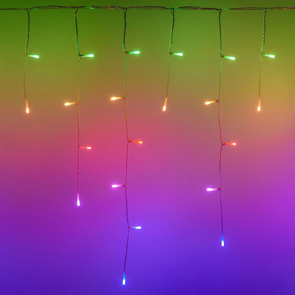 Twinkly Icicle Tenda 190 Led Multicolore RGB Con Cavo Trasparente 7 Twinkly Icicle Tenda 190 Led Multicolore RGB Con Cavo Trasparente - immagine 5