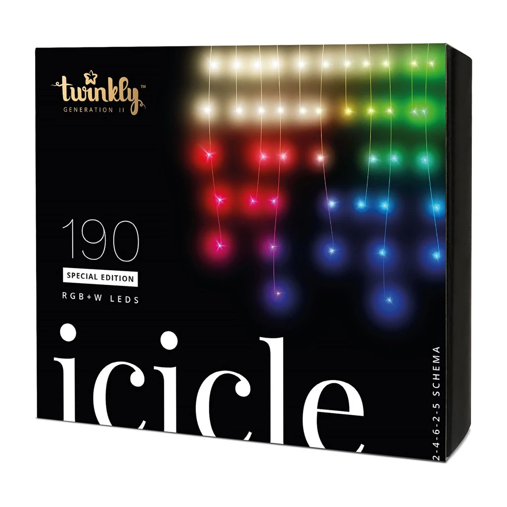 Twinkly Icicle Special Edition Tenda 190 Led Multicolore RGB+W Con Cavo Trasparente 4 Twinkly Icicle Special Edition Tenda 190 Led Multicolore RGB+W Con Cavo Trasparente - immagine 2