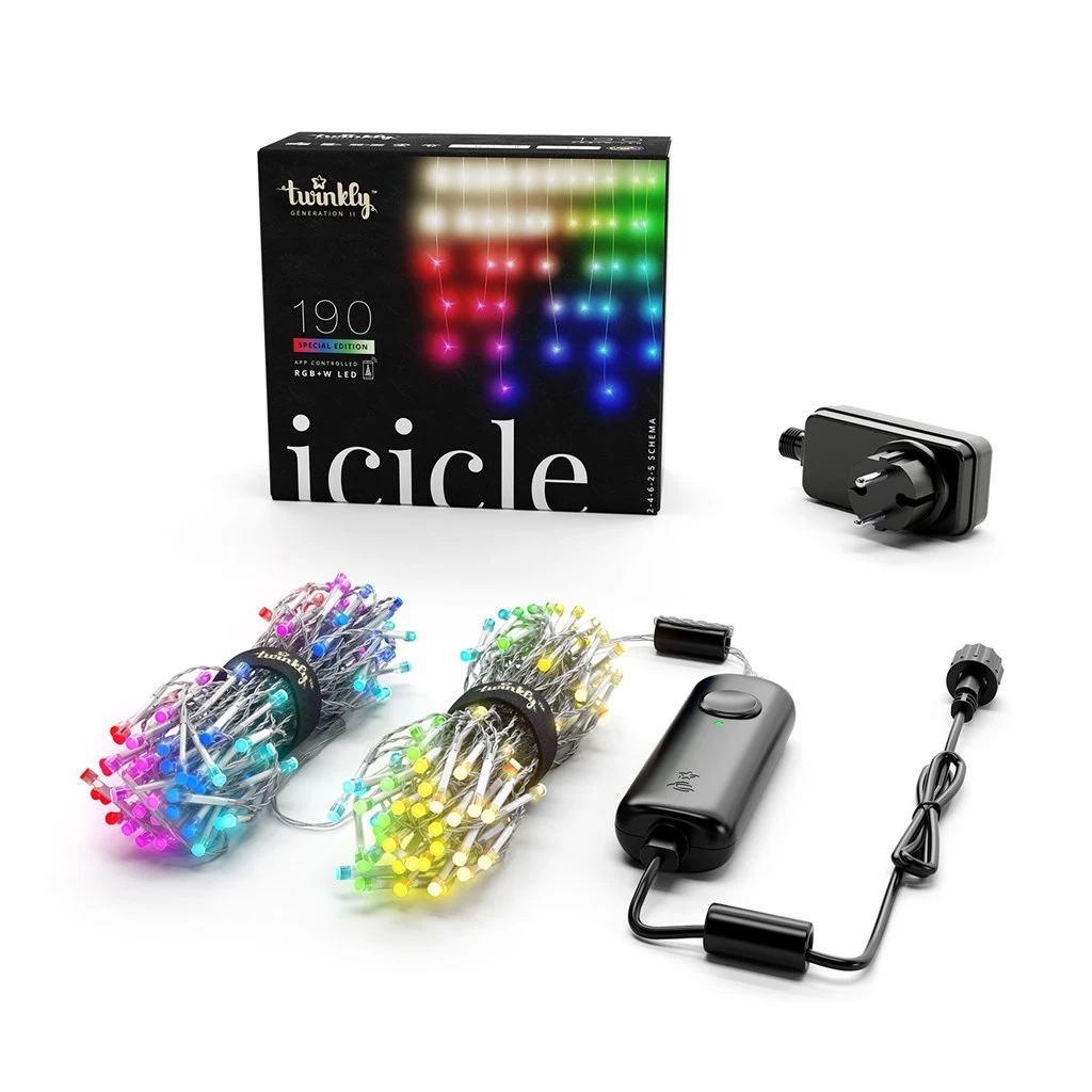 Twinkly Icicle Special Edition Tenda 190 Led Multicolore RGB+W Con Cavo Trasparente 9 Twinkly Icicle Special Edition Tenda 190 Led Multicolore RGB+W Con Cavo Trasparente - immagine 7