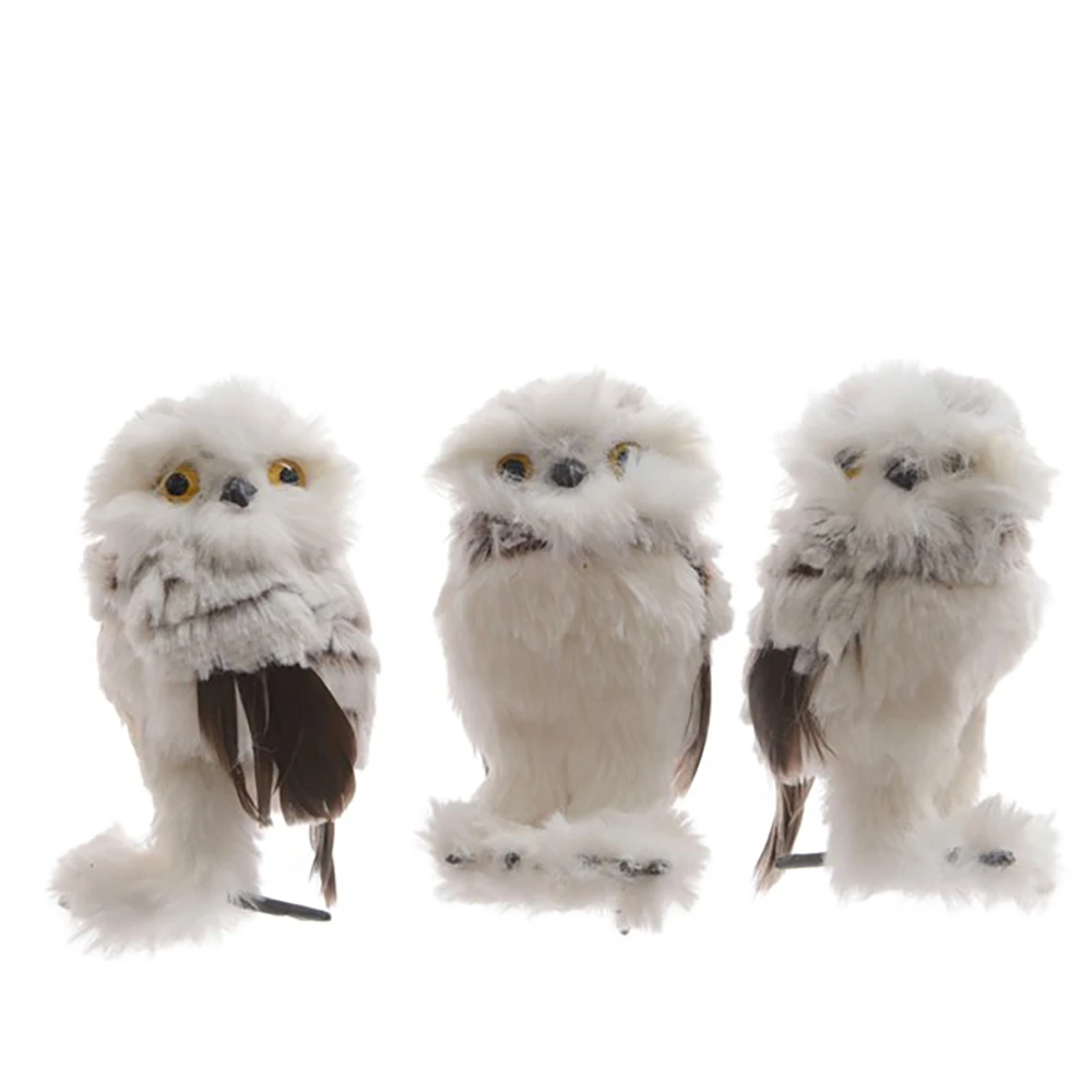 Addobbo Natalizio Gufetto Piuma 12cm 3 Addobbo Natalizio Gufetto Piuma 12cm