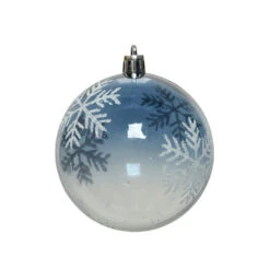 Pallina Natalizia 80mm Infrangibile Blu Notte Con Decorazione