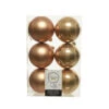 6 Palline Natalizie 80mm Infrangibili Caramello -Forniture Natalizie Negozio 0057130 6 palline natalizie 80mm infrangibili caramello