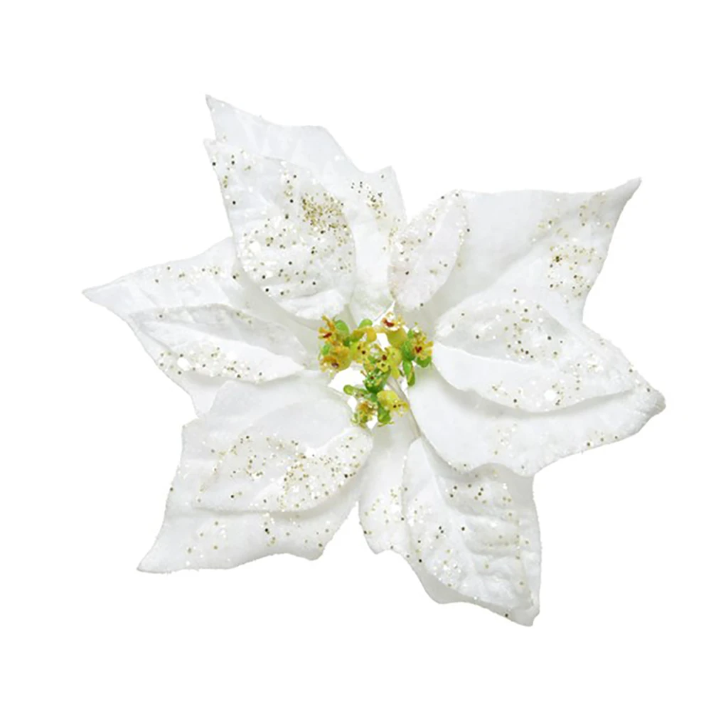 Addobbo Floreale Stella Di Natale 20cm Bianca 3 Addobbo Floreale Stella Di Natale 20cm Bianca