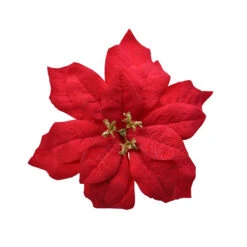 Addobbo Floreale Stella Di Natale 26cm Rosso