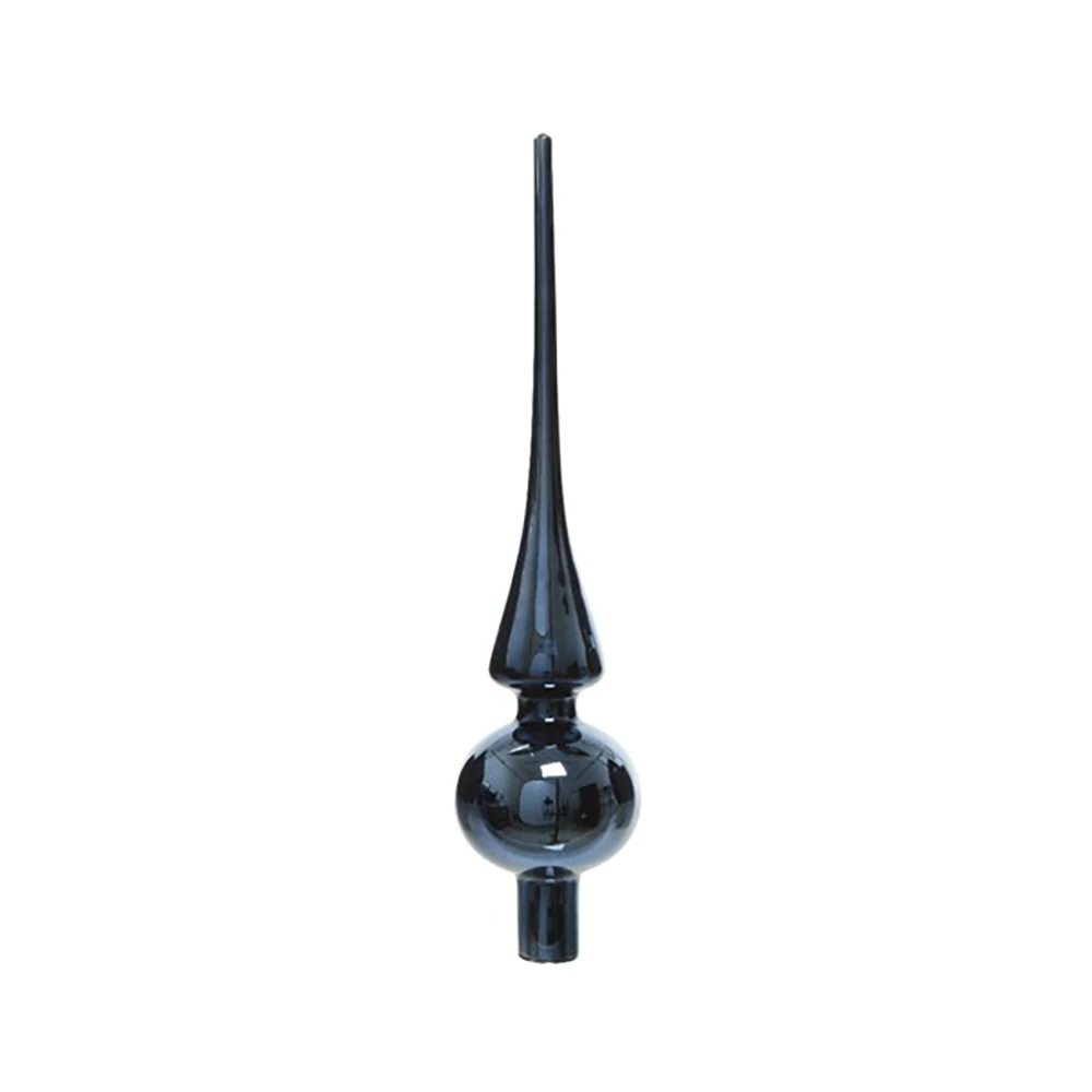 Puntale Albero Natale 26cm In Vetro Blu Notte 4 Puntale Albero Natale 26cm In Vetro Blu Notte - immagine 2