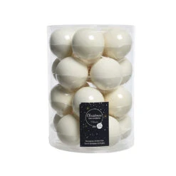 20 Palline Natalizie 60mm In Vetro Crema