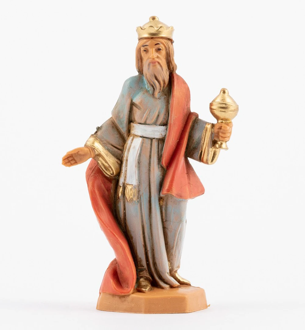 Re Magio Bianco A Piedi Per Presepe 6,5cm 3 Re Magio Bianco A Piedi Per Presepe 6,5cm