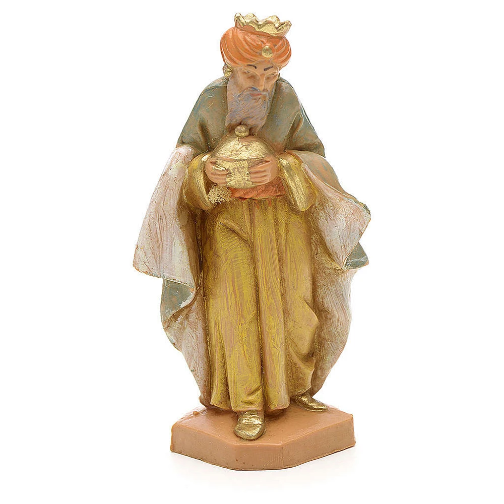 Re Magio Mulatto A Piedi Per Presepe 6,5cm 3 Re Magio Mulatto A Piedi Per Presepe 6,5cm