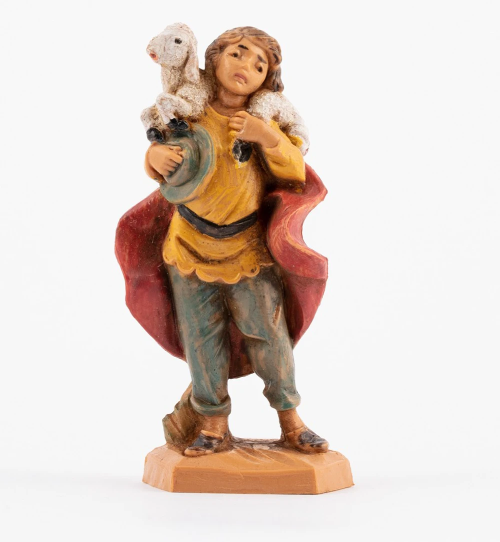 Pastore Con Pecora Sulle Spalle Per Presepe 6,5cm 3 Pastore Con Pecora Sulle Spalle Per Presepe 6,5cm