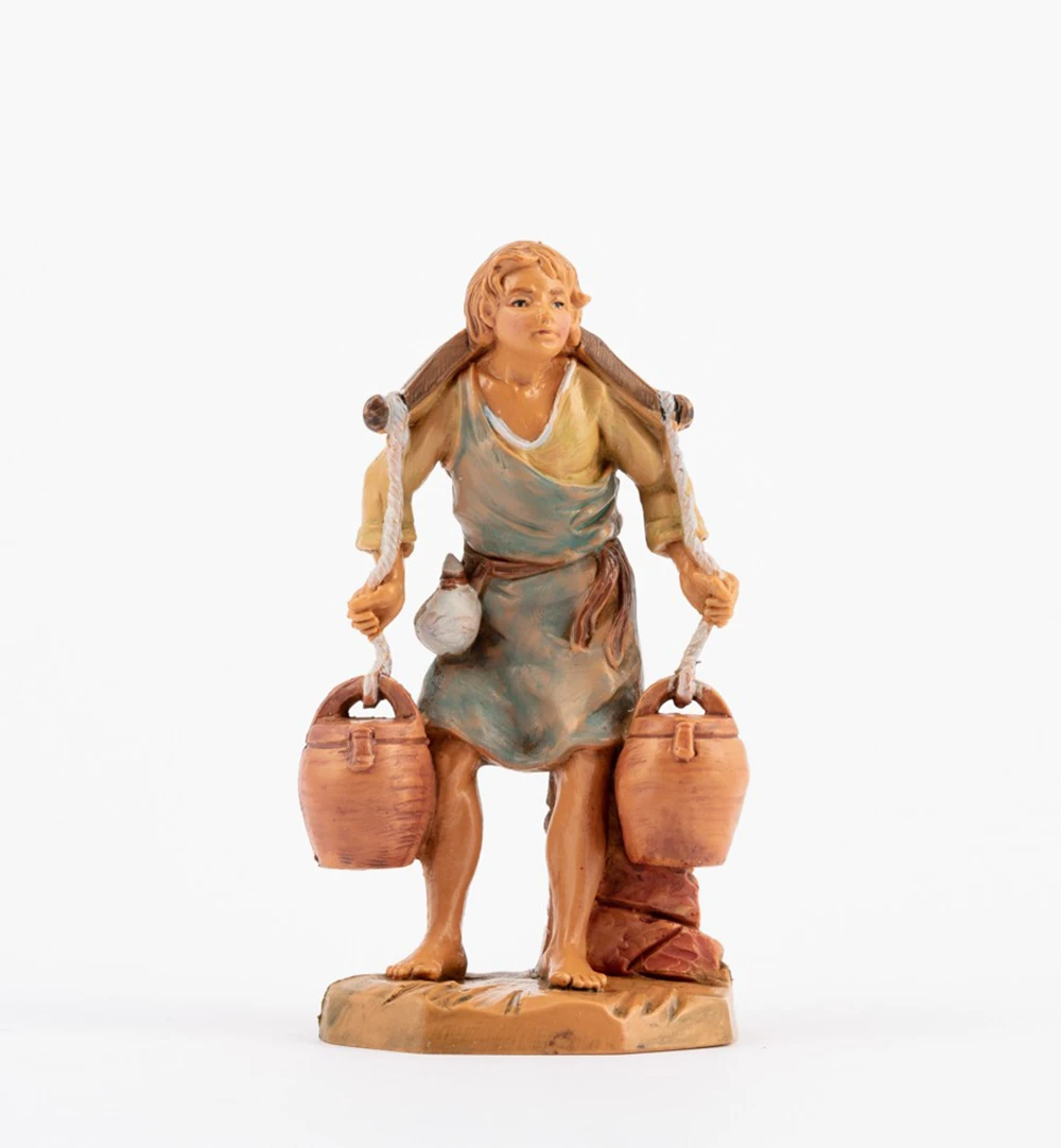 Pastore Con Secchi Per Presepe 9,5cm 3 Pastore Con Secchi Per Presepe 9,5cm