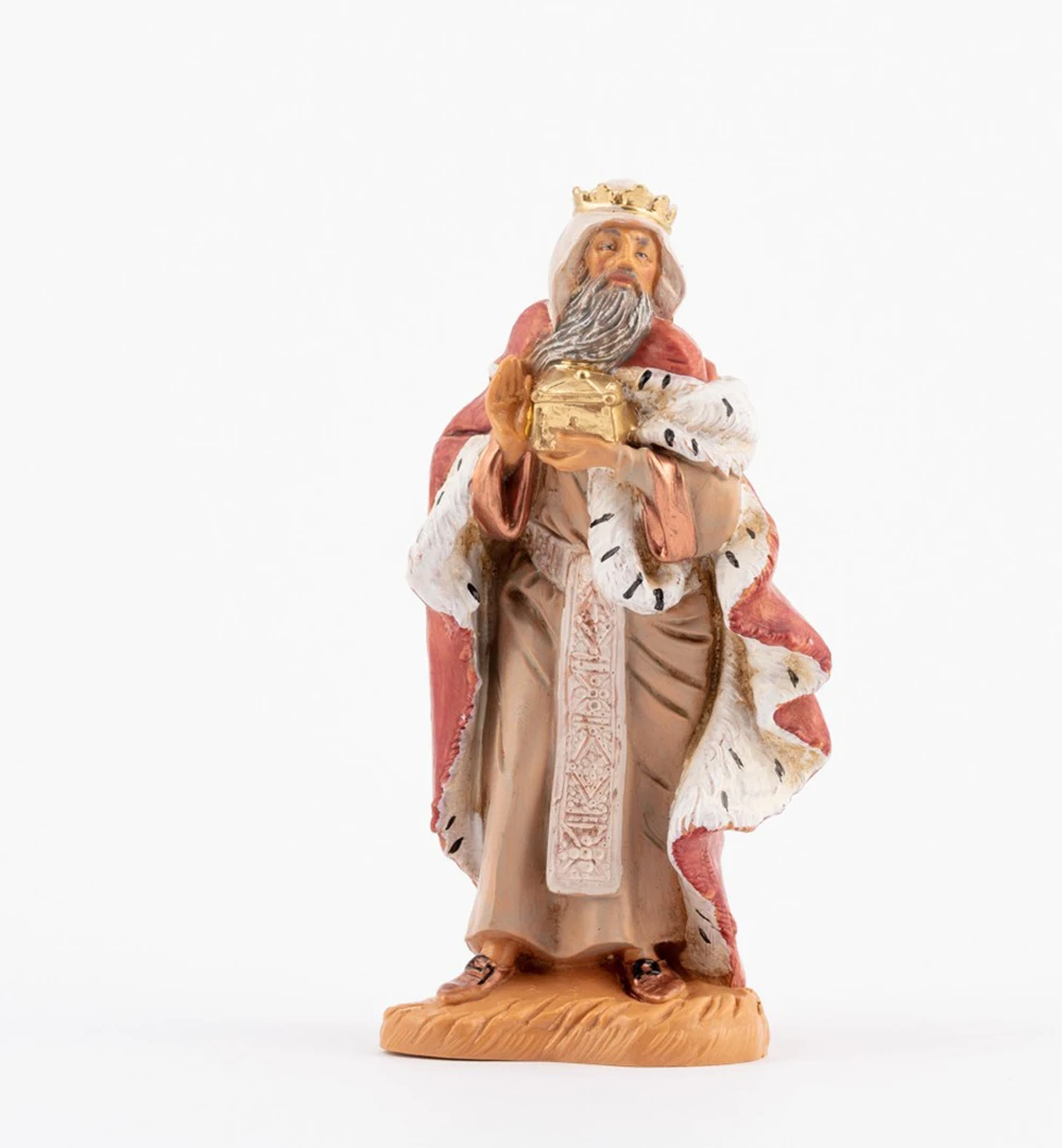 Re Magio Bianco A Piedi Per Presepe 12cm 3 Re Magio Bianco A Piedi Per Presepe 12cm