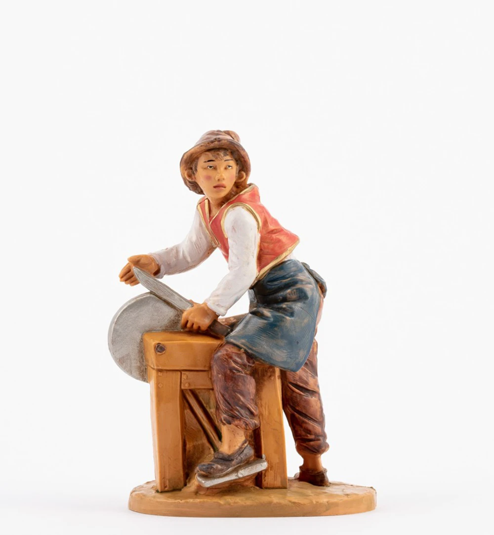 Apprendista Arrotino Per Presepe 12cm 3 Apprendista Arrotino Per Presepe 12cm