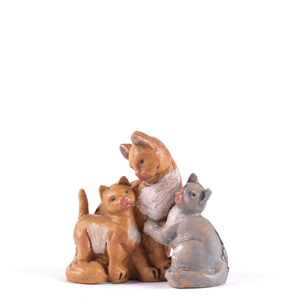 Famiglia Gatti Per Presepe 12cm 3 Famiglia Gatti Per Presepe 12cm