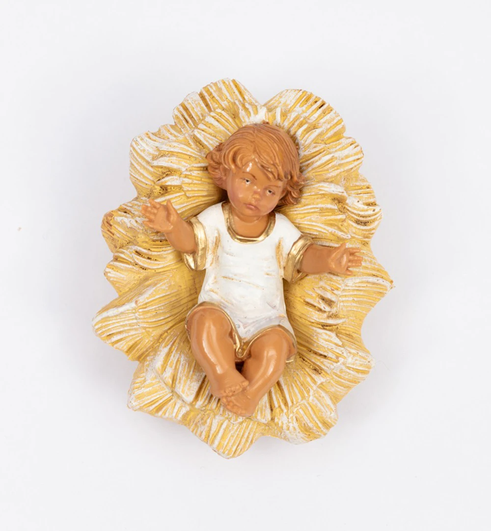 Gesù Bambino E Culla Per Presepe 19cm 3 Gesù Bambino E Culla Per Presepe 19cm