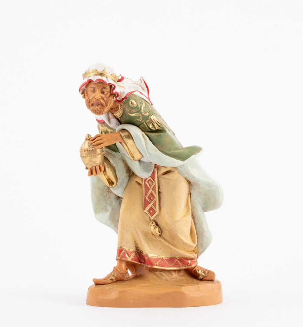 Re Magio Mulatto A Piedi Per Presepe 19cm 3 Re Magio Mulatto A Piedi Per Presepe 19cm