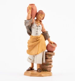 Pastorella Con Brocche Per Presepe 19cm