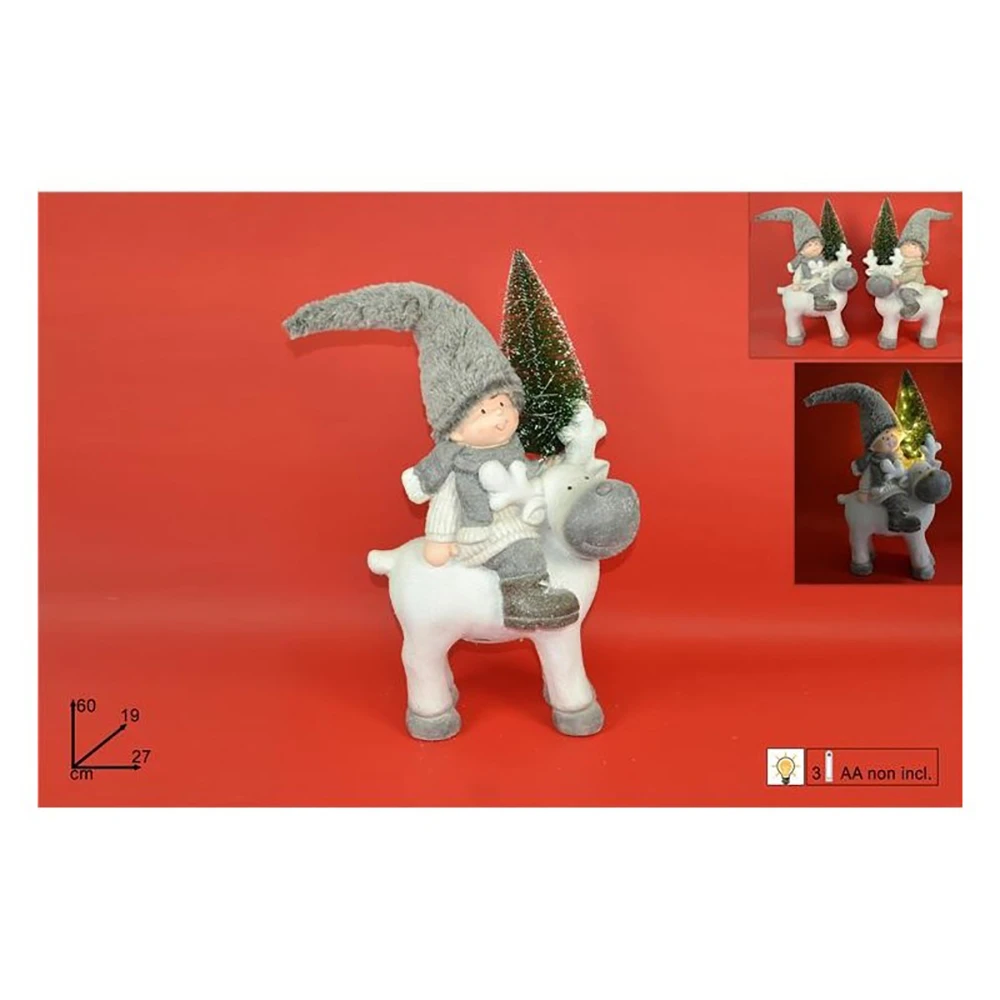 Statua Bimbi Su Renna 60cm 4 Statua Bimbi Su Renna 60cm - immagine 2