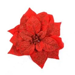 Addobbo Floreale Stella Di Natale 25cm Rosso
