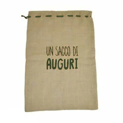 Sacco Natalizio Di Juta Con Scritta 80x55cm