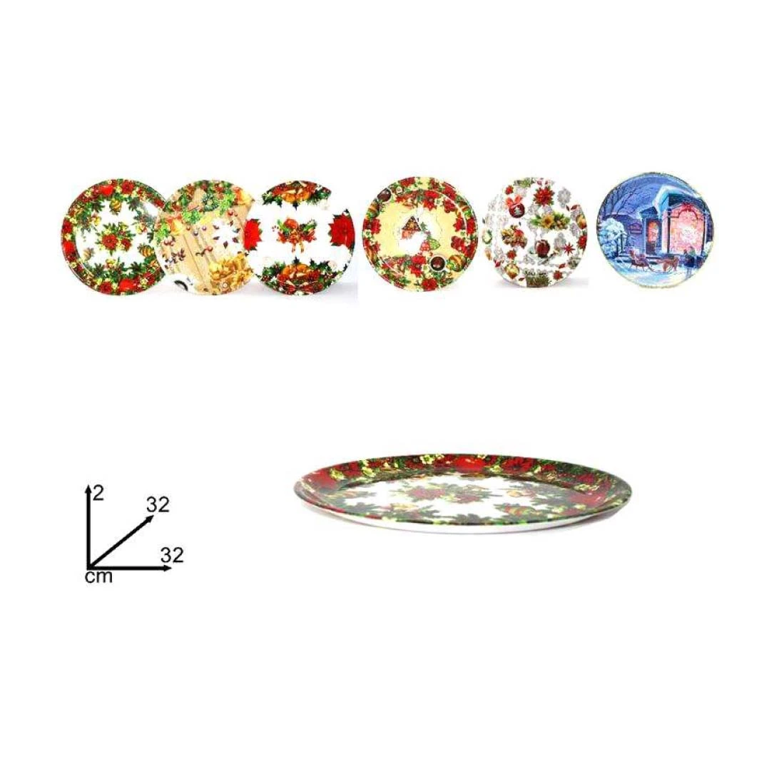 Piatto Natalizio 32cm 3 Piatto Natalizio 32cm