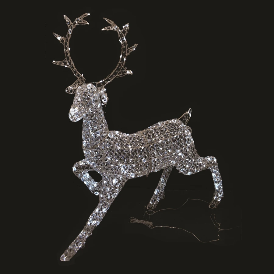 Alce Gigante In 3D Luminosa 300 LED Luce Fredda 145 Cm 3 Alce Gigante In 3D Luminosa 300 LED Luce Fredda 145 Cm