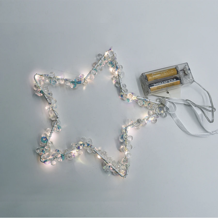 Stella Con Diamanti E Paillettes Luminosa 15 Nano LED Luce Fredda A Batteria 3 Stella Con Diamanti E Paillettes Luminosa 15 Nano LED Luce Fredda A Batteria