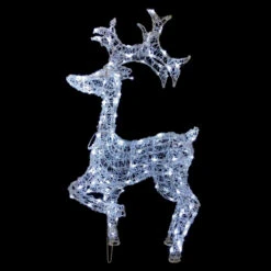 Renna 3D In Acrilico 140 LED Luce Fredda 92 Cm