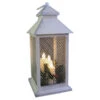 Lanterna Bianco Anticato Con 3 Candele LED E Decorazioni Natalizie A Batteria 33 Cm -Forniture Natalizie Negozio 0059281 lanterna bianco anticato con 3 candele led e decorazioni natalizie a batteria 33 cm