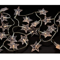 Catena Luminosa 100 Stelline 3D LED Bianco Caldo 5 M