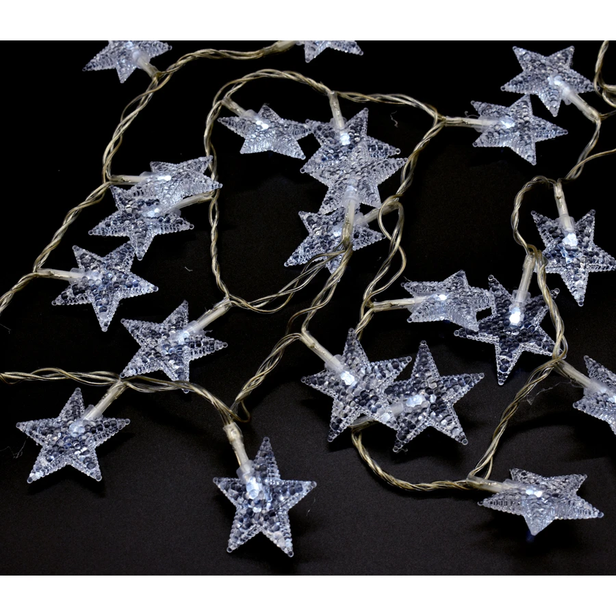 Catena Luminosa 100 Stelline 3D LED Bianco Freddo 5 M 3 Catena Luminosa 100 Stelline 3D LED Bianco Freddo 5 M