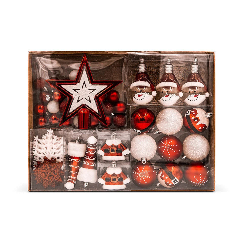 70 Addobbi Natalizi Assortiti Infrangibili Rossi E Bianchi 3 70 Addobbi Natalizi Assortiti Infrangibili Rossi E Bianchi