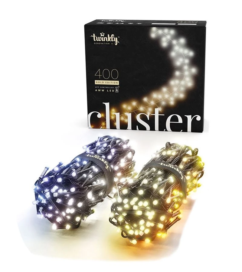 Twinkly Cluster Gold Edition Catena 400 LED Ambrato E Bianco AWW 2 Twinkly Cluster Gold Edition Catena 400 LED Ambrato E Bianco AWW