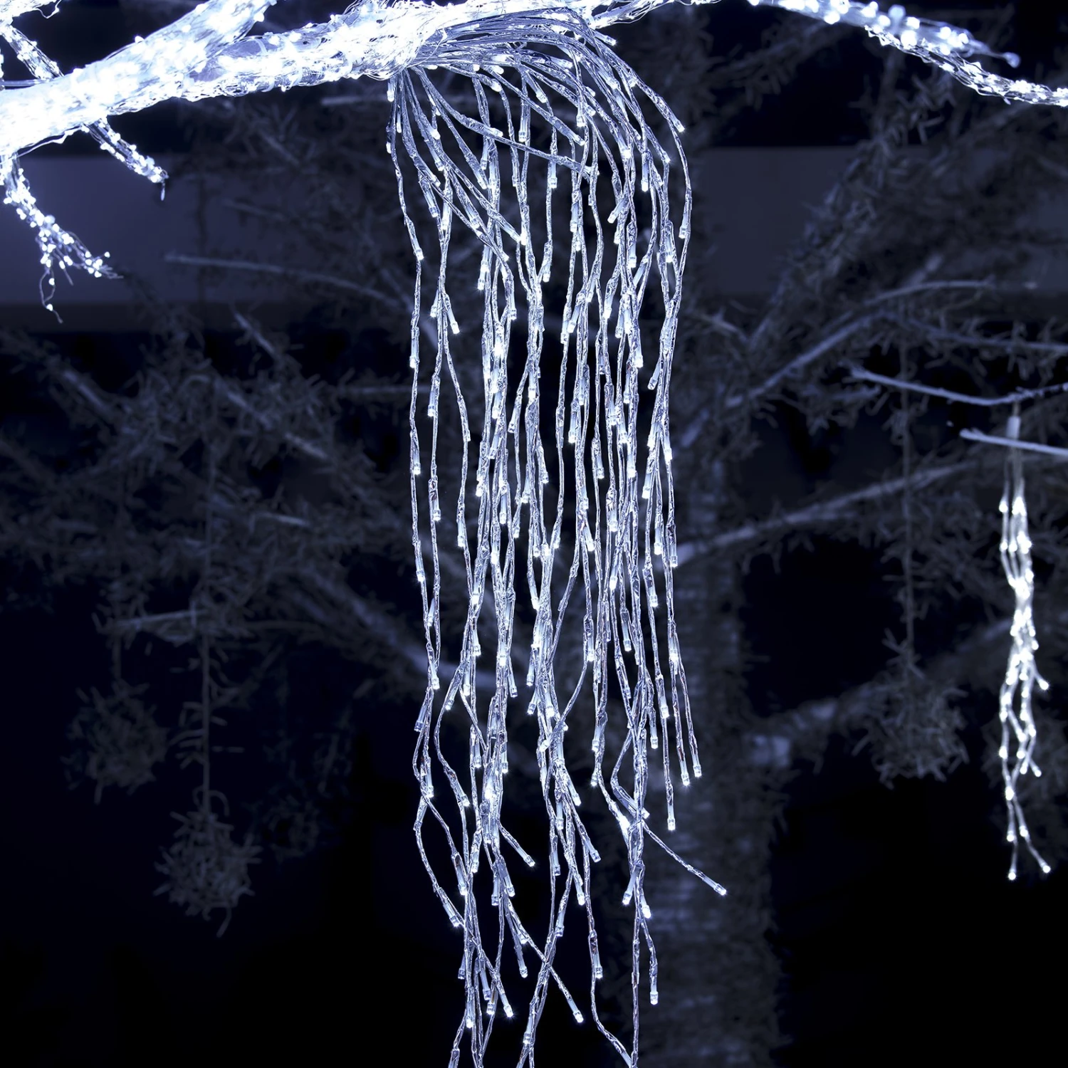 Cascata 480 LED 120cm Bianco Ghiaccio 4 Cascata 480 LED 120cm Bianco Ghiaccio - immagine 2