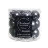24 Palline Natalizie In Vetro Grigio -Forniture Natalizie Negozio 0074600 24 palline natalizie in vetro grigio