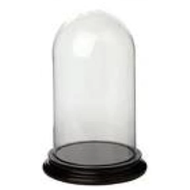 Campana Vetro Con Base Legno 26cm 3 Campana Vetro Con Base Legno 26cm