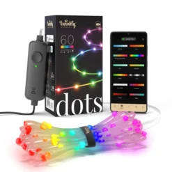 Twinkly 60 Dots Luci LED Multicolore Intelligenti 3 Metri - Cavo Trasparente