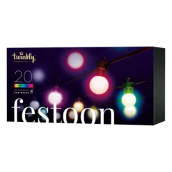 Twinkly Festoon Catena Luminosa Di 20 Sfere RGB Per Esterno, 10 Metri -Forniture Natalizie Negozio 0095816 twinkly festoon catena luminosa di 20 sfere rgb per esterno 10 metri
