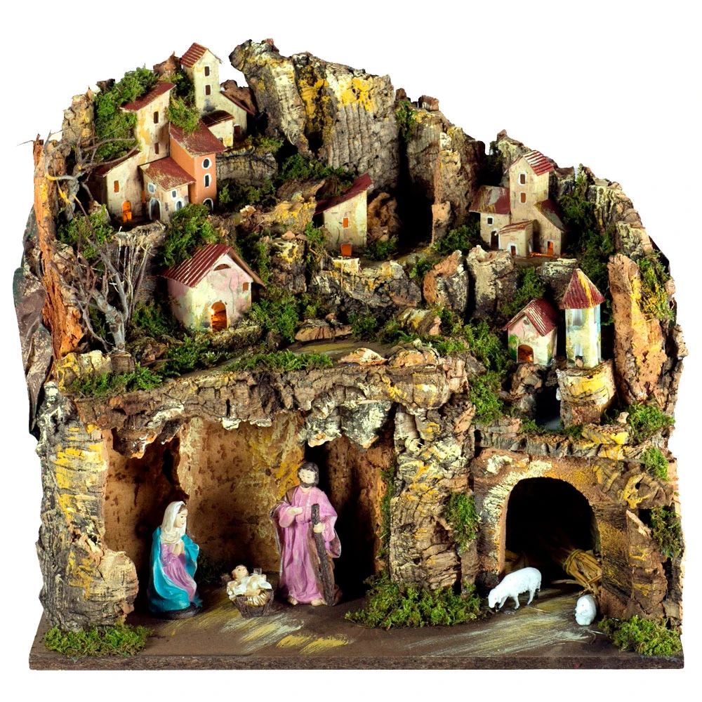 Paesaggio Presepe Con Luce E Natività 45x30x38 Cm 3 Paesaggio Presepe Con Luce E Natività 45x30x38 Cm