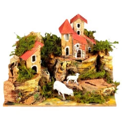 Piccolo Borgo Su Roccia Presepe 20x14x13 Cm