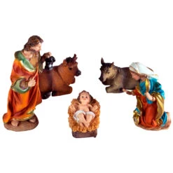 Set 5 Pezzi Natività Da 20 Cm In Resina Per Presepe