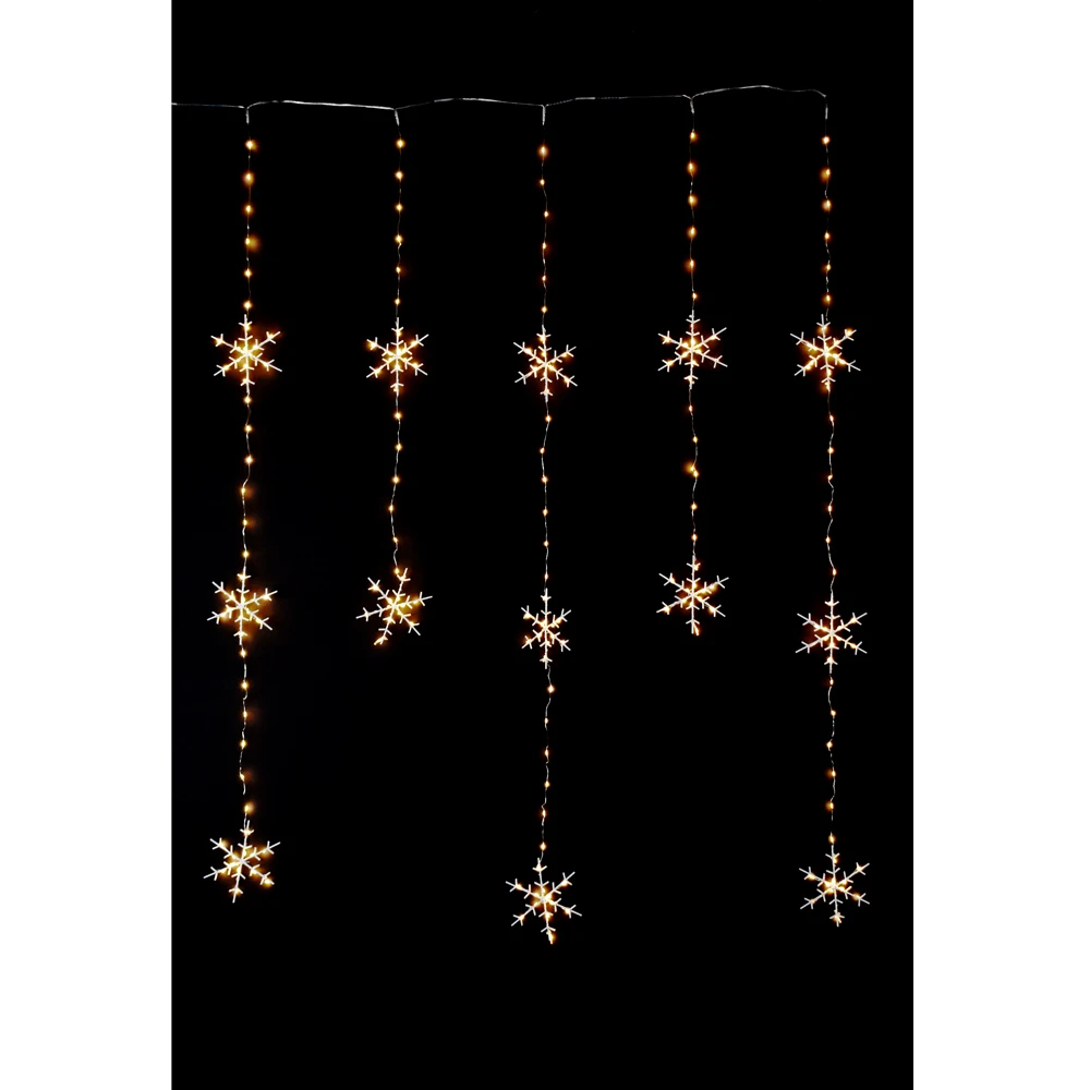 Prequ Tenda Luminosa Pioggia Di Fiocchi Di Neve, 234 Nanoled, 1 Metro, Luce Calda Fissa, Timer, IP44 5 Prequ Tenda Luminosa Pioggia Di Fiocchi Di Neve, 234 Nanoled, 1 Metro, Luce Calda Fissa, Timer, IP44 - immagine 3