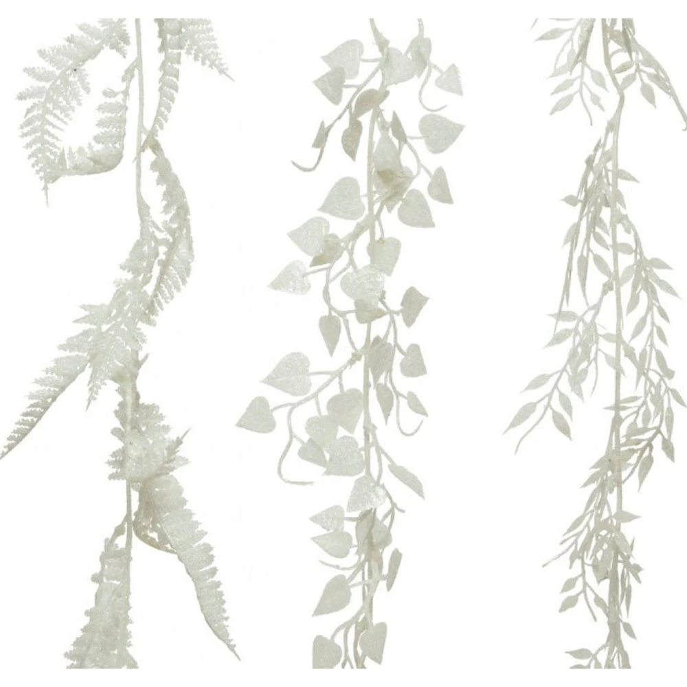 Ghirlanda Natalizia Foglie Pendenti Da 180 Cm Bianca 3 Ghirlanda Natalizia Foglie Pendenti Da 180 Cm Bianca