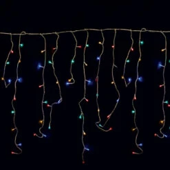 Prequ Tenda Luminosa Stalattiti, 72 Led, 2,2 Metri, Multicolore, Giochi Luce, Memory Controller, IP44 Uso Esterno