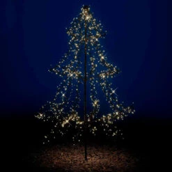 Albero Di Natale Luminoso 1200 LED Bianco Caldo 200 Cm