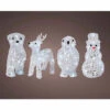Figure Natalizie Luminose Assortite In Acrilico 3D 20 LED Bianco Freddo 23 Cm