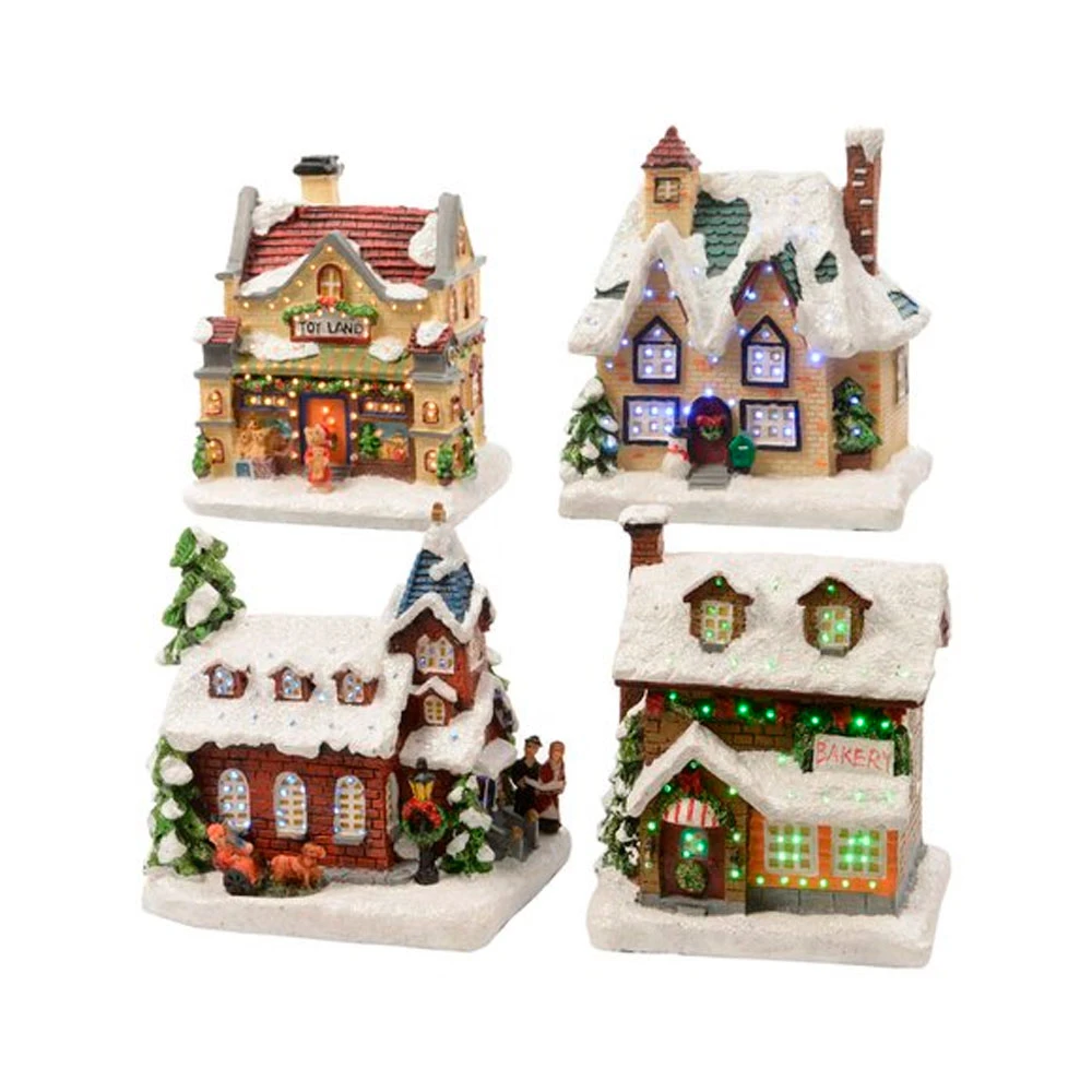 Casette Natalizie Innevate 12,5 Cm 3 Casette Natalizie Innevate 12,5 Cm