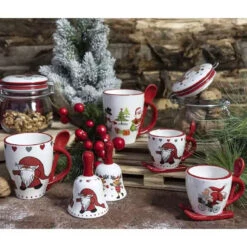 Villa D'Este Tazza Mug Da Natale In Ceramica Con Cucchiaino -Forniture Natalizie Negozio 0097776 villa deste tazza mug da natale in ceramica con cucchiaino