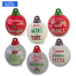 Villa D'Este Pallina Di Natale In Ceramica Con Frase