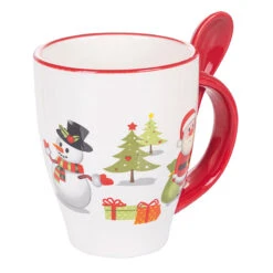 Villa D'Este Tazza Mug Da Natale In Ceramica Con Cucchiaino -Forniture Natalizie Negozio 0097807 villa deste tazza mug da natale in ceramica con cucchiaino