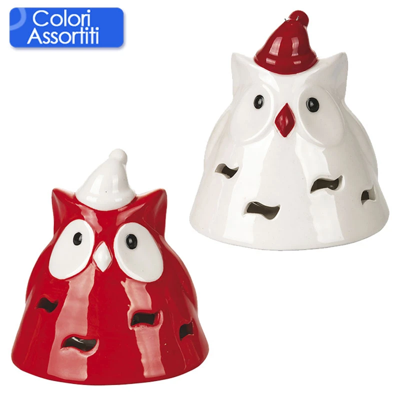 Villa D'Este Gufo Di Natale Grande Con Led In Ceramica 3 Villa D'Este Gufo Di Natale Grande Con Led In Ceramica